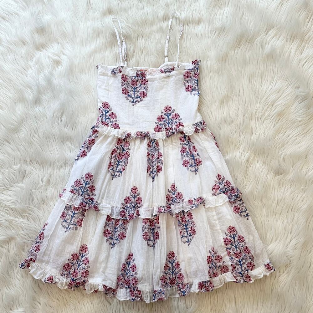 Oliphant White and Pink Floral Mini Dress